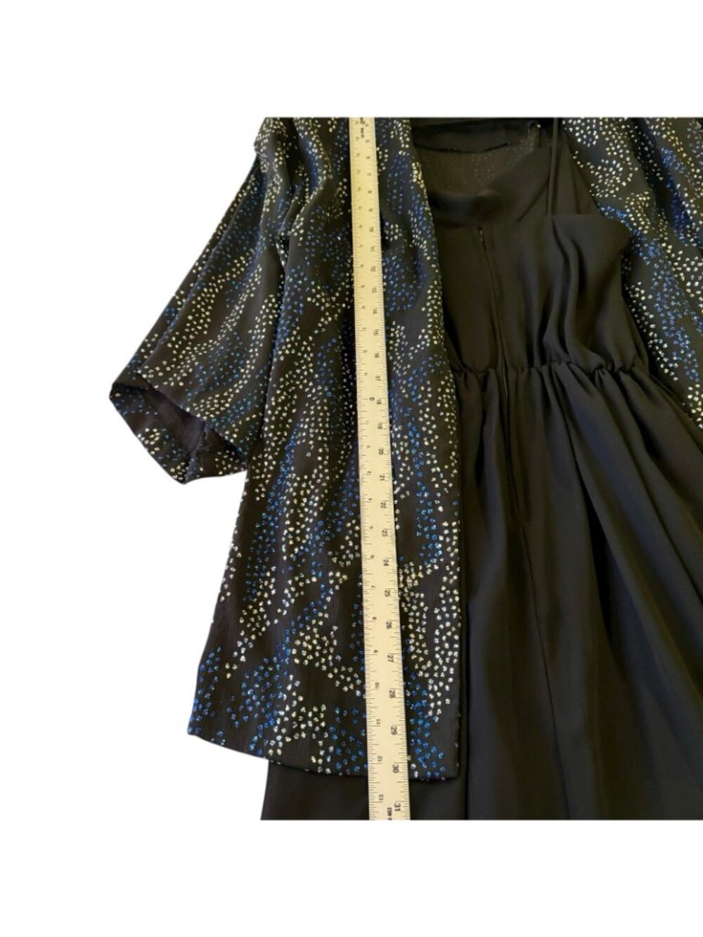 Evening Dress Women's 8 Strappy Black + Jacket by Pellini After 5 VTG 70's - Picture 14 of 16